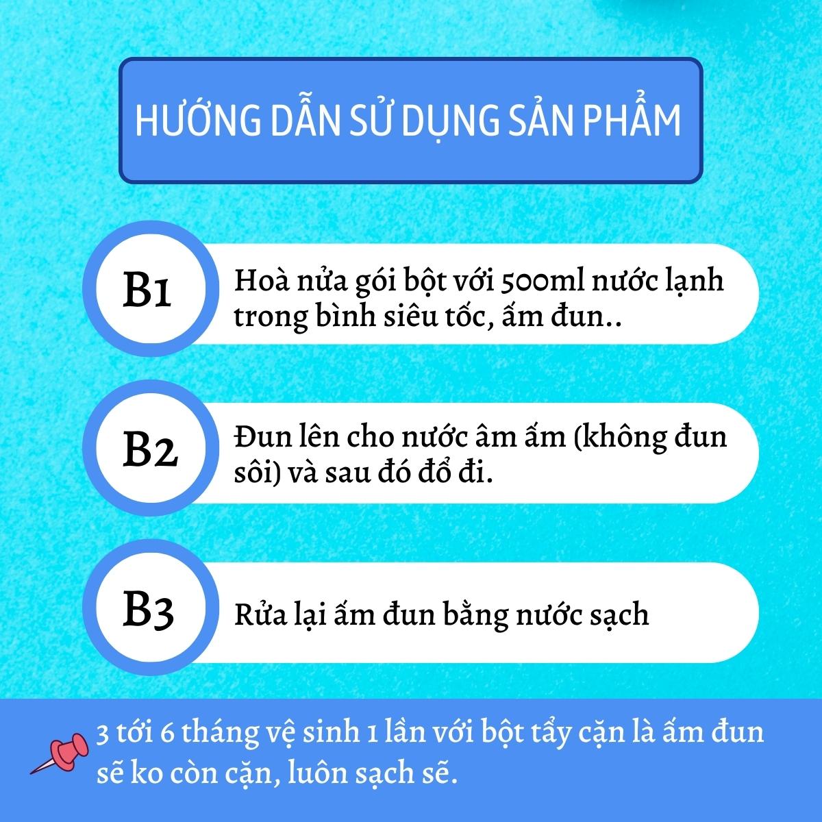 Bột Tẩy Cặn Canxi Ấm Siêu Tốc, Ấm Nước, Máy Pha Cà Phê Denkmit 25g Tomlige Hàng Đức