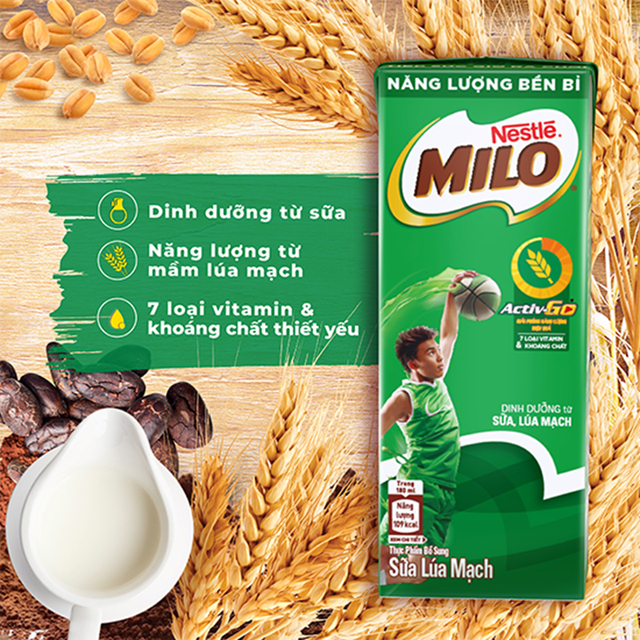 [Siêu thị WinMart] - Thùng 48 hộp sữa uống lúa mạch Milo Nestlé 180ml