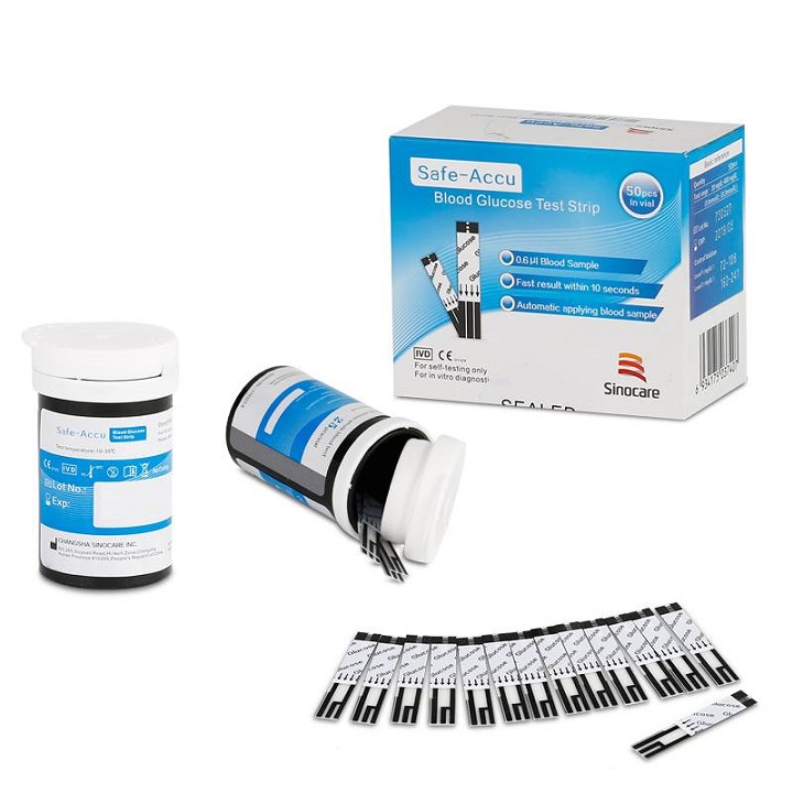Máy đo đường huyết Safe Accu - Sinocare Đức (Tặng kèm 50 que thử và 50 kim)