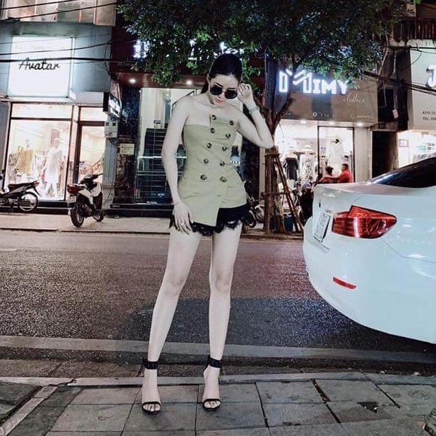 sét áo ống kaki nút chân váy ren
