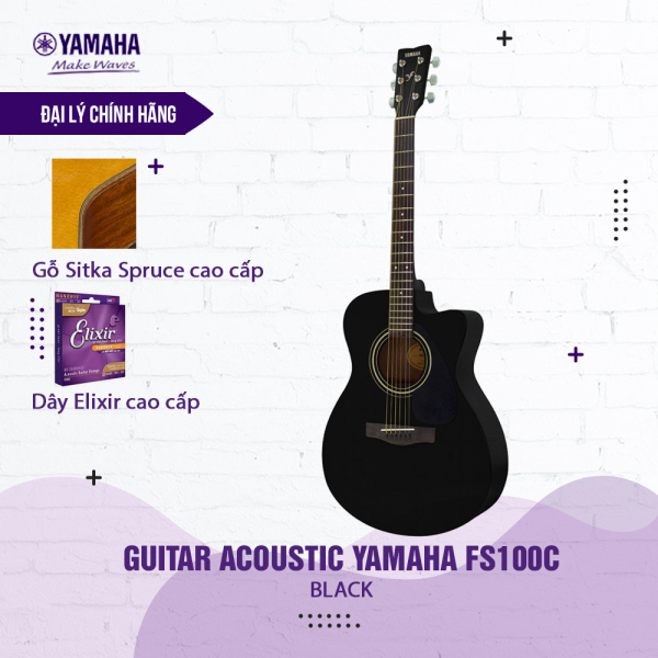 Đàn Acoustic Guitar Yamaha FS100C - Đàn guitar chính hãng được Yamaha phân phối ( Tặng bộ dây Elixir + Bảo hành 12 tháng )