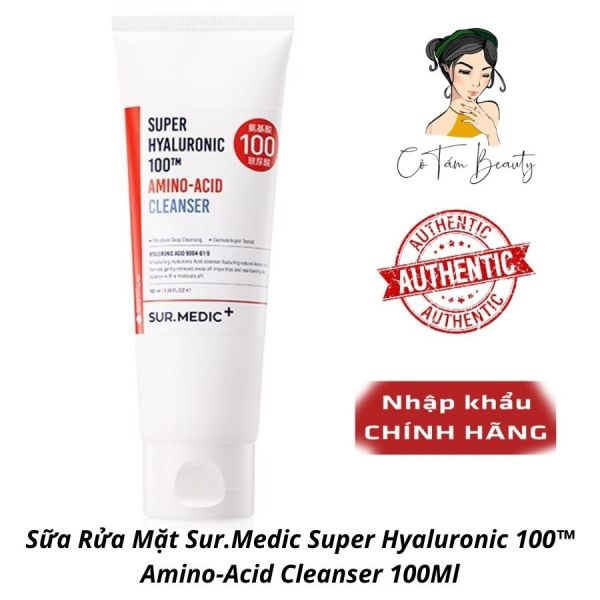 [HCM]Sữa Rửa Mặt Sur.Medic Super Hyaluronic 100™ Amino-Acid Cleanser 100Ml