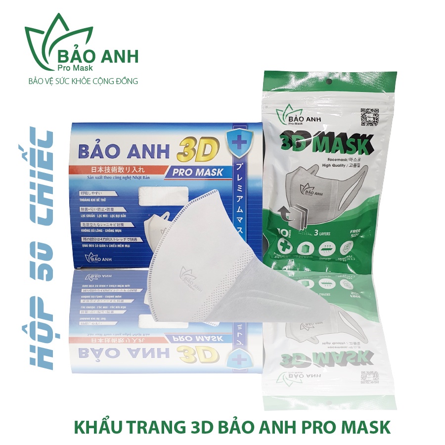 50 chiếc khẩu trang 3D Bảo Anh Pro Mask