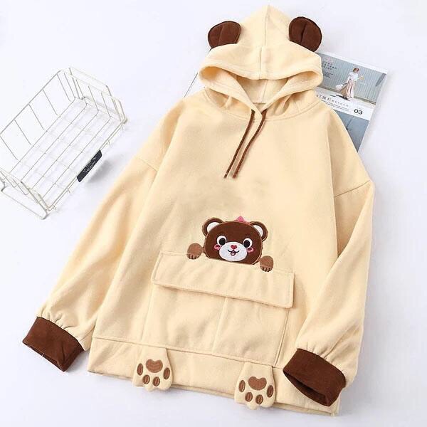 Áo Khoác, Áo Khoác HOODIE Unisex Nam Nữ Chú Gấu Nâu Siêu Cute Chất Vải Cao Cấp Thời Trang Năng Động Trẻ Trung
