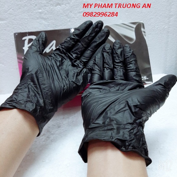 Găng tay y tế Nitrile màu đen 25 đôi