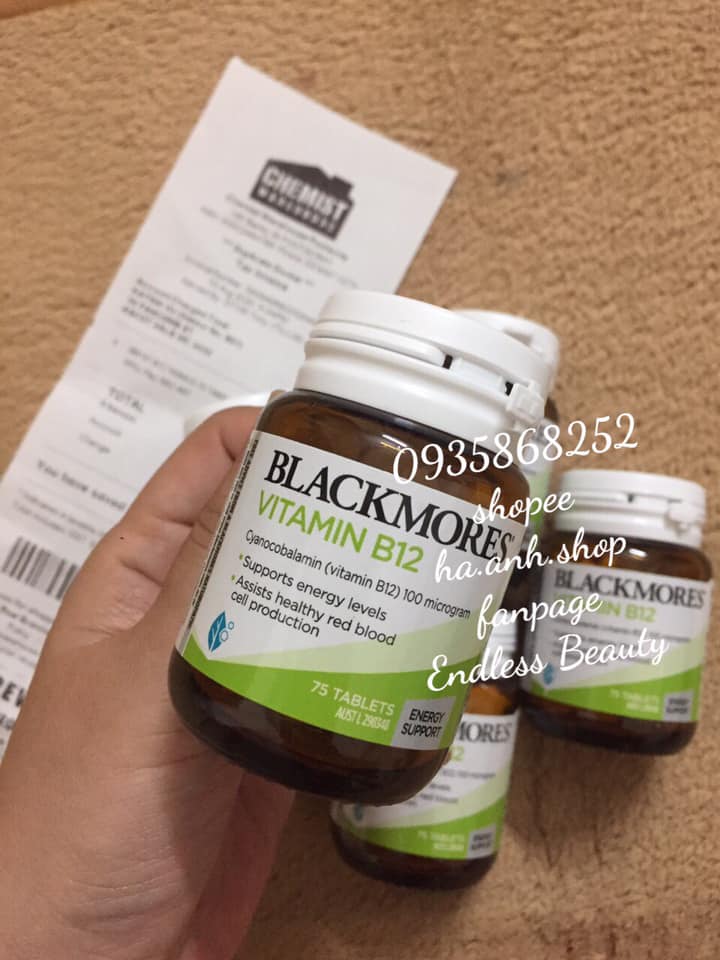 Vitamin B12 Blackmores 75 viên mẫu mới