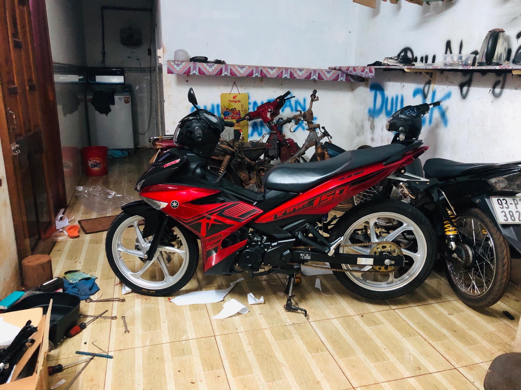Tem rời ex 150 Mxking dán xe đỏ tươi