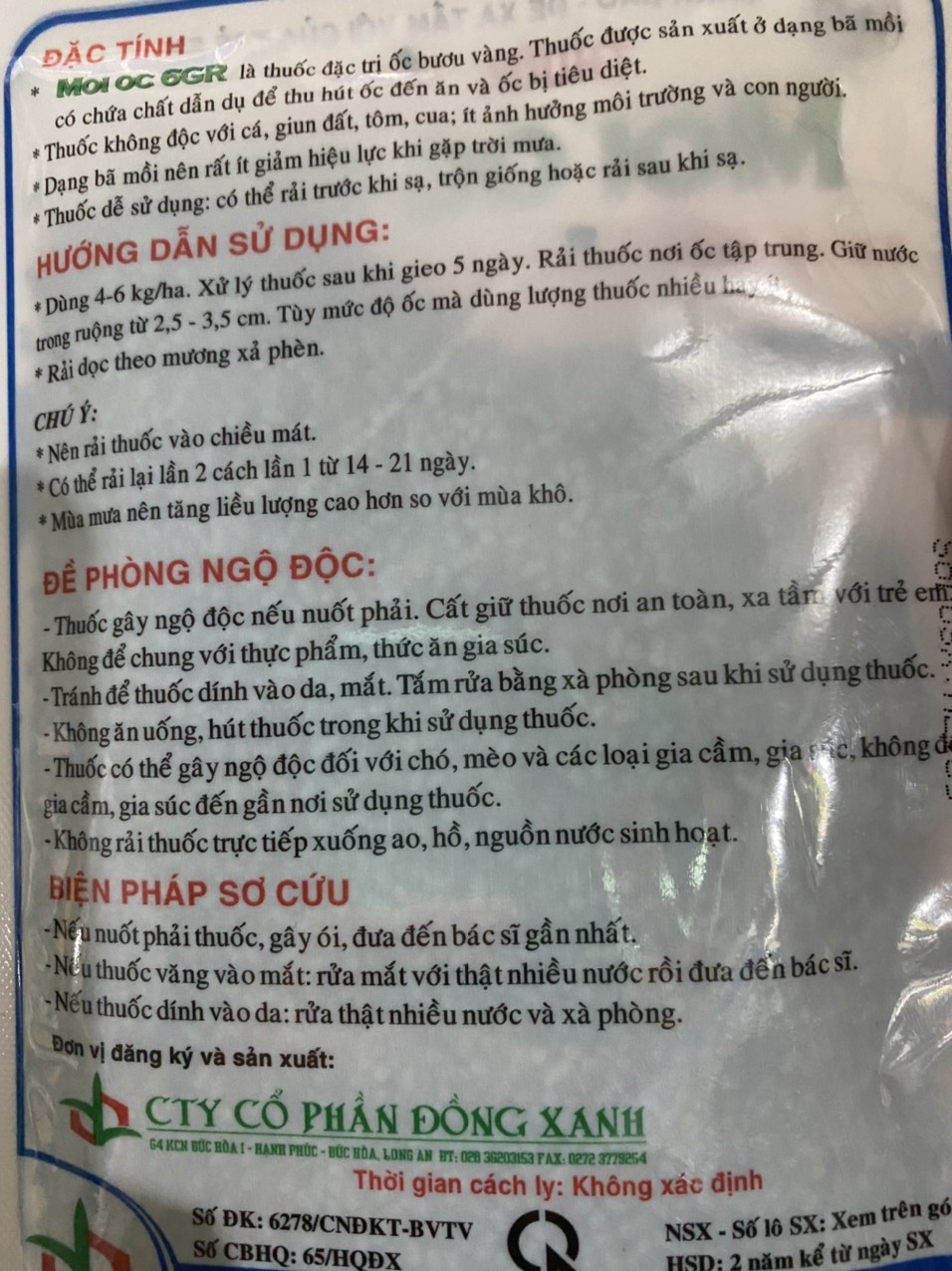 Thuốc trừ ốc - Moi oc 6GR (100g)
