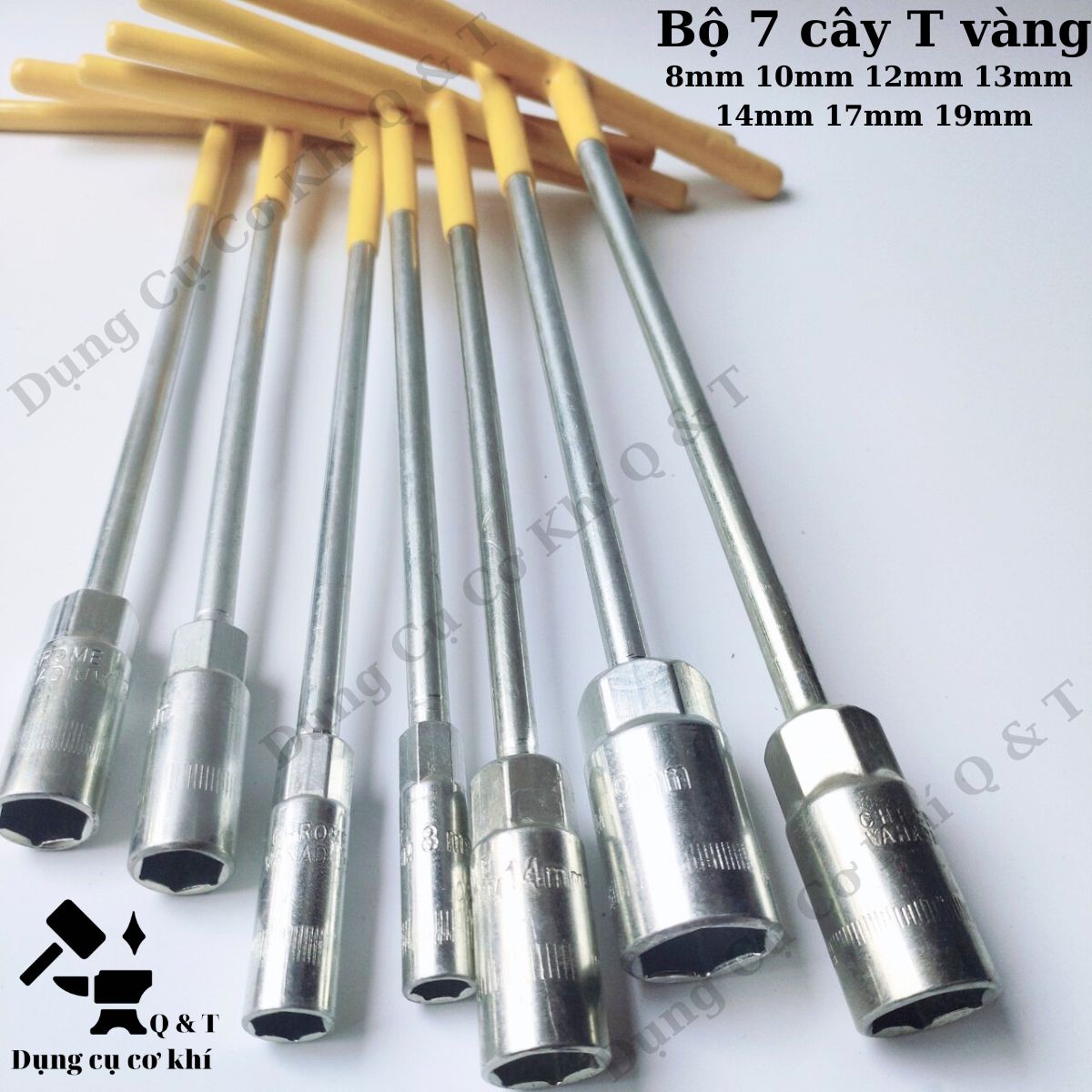 Tuýp chữ t , Tay vặn khẩu bộ 7 chiếc (8 , 10 , 12 , 13 , 14 , 17 , 19 )