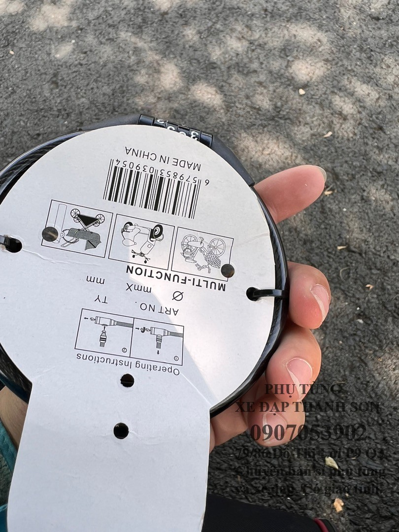 Khoá dây xe máy xe đạp 4 số
