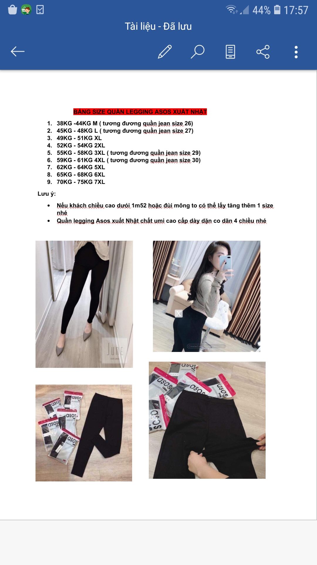 Quần Legging Asos xuất Nhật