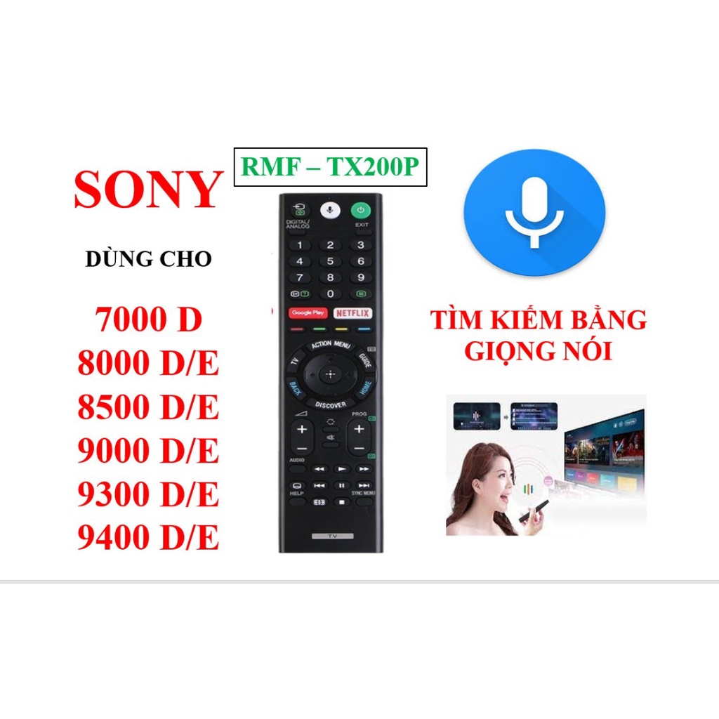 Remote điều khiển tivi sony rmf-tx200p có giọng nói chính hãng