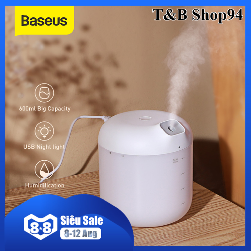 Máy tạo độ ẩm Baseus khuếch tán tinh dầu có đèn LED - Baseus máy phun sương - Hàng chính hãng