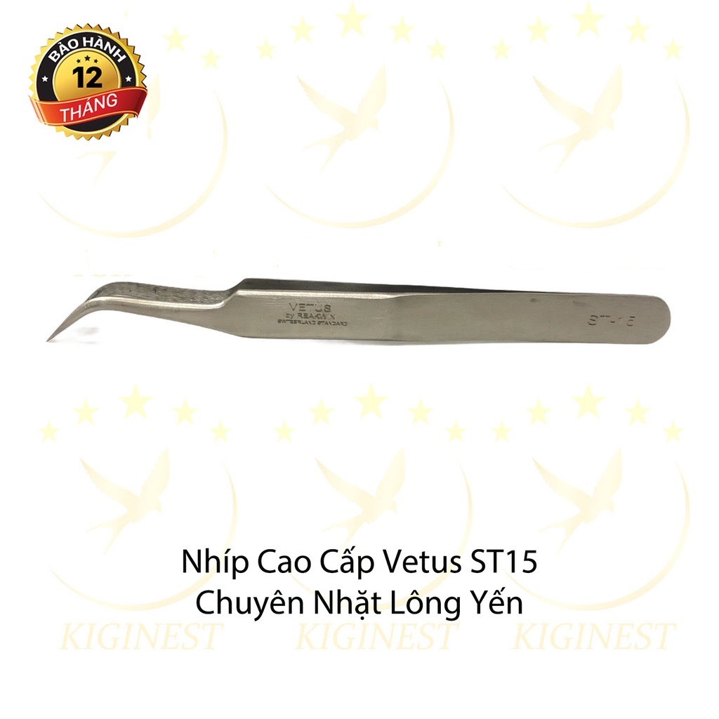 Nhíp thợ vetus st11, st15 cao cấp chuyên nhặt lông yến, nối mi, gắp linh kiện
