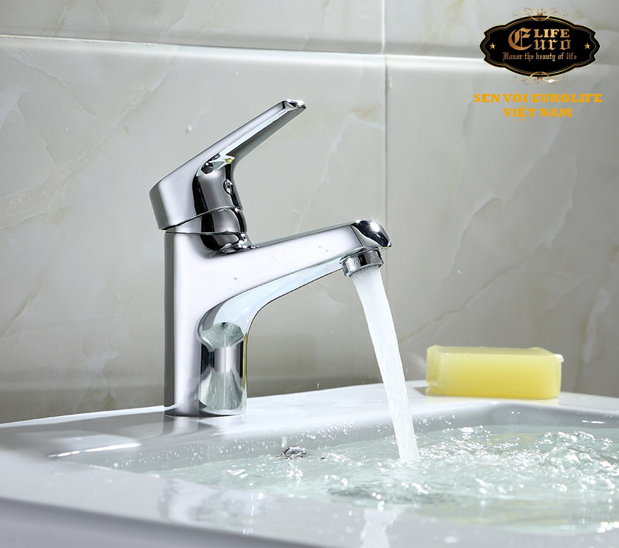 Vòi lavabo nóng lạnh Đồng mạ Chrome Eurolife EL-IRIS 02 (Trắng bạc)