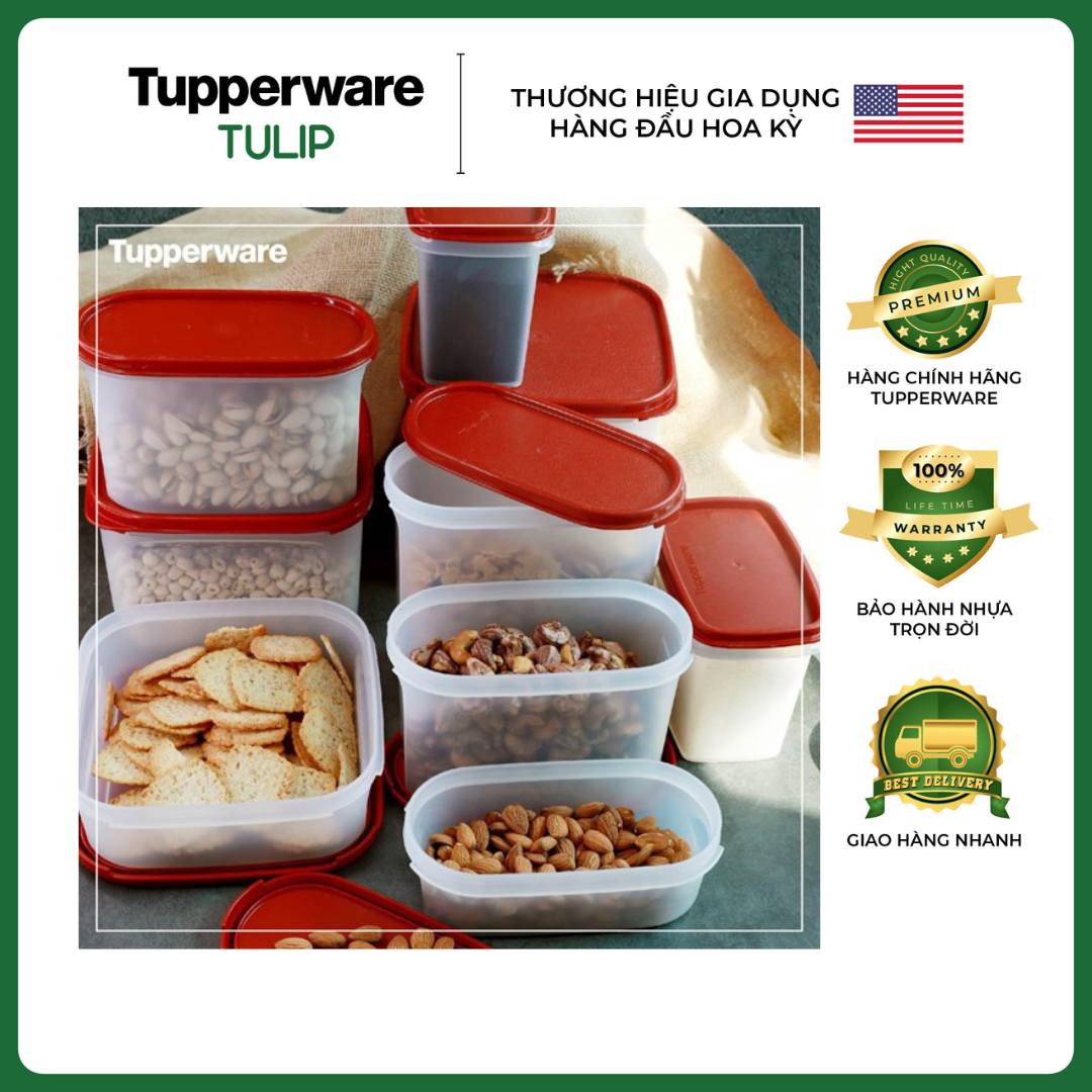 BỘ HỘP KỆ BẾP MODULAR MATE SUPER KITCHEN (9 HỘP) TUPPERWARE CHÍNH HÃNG