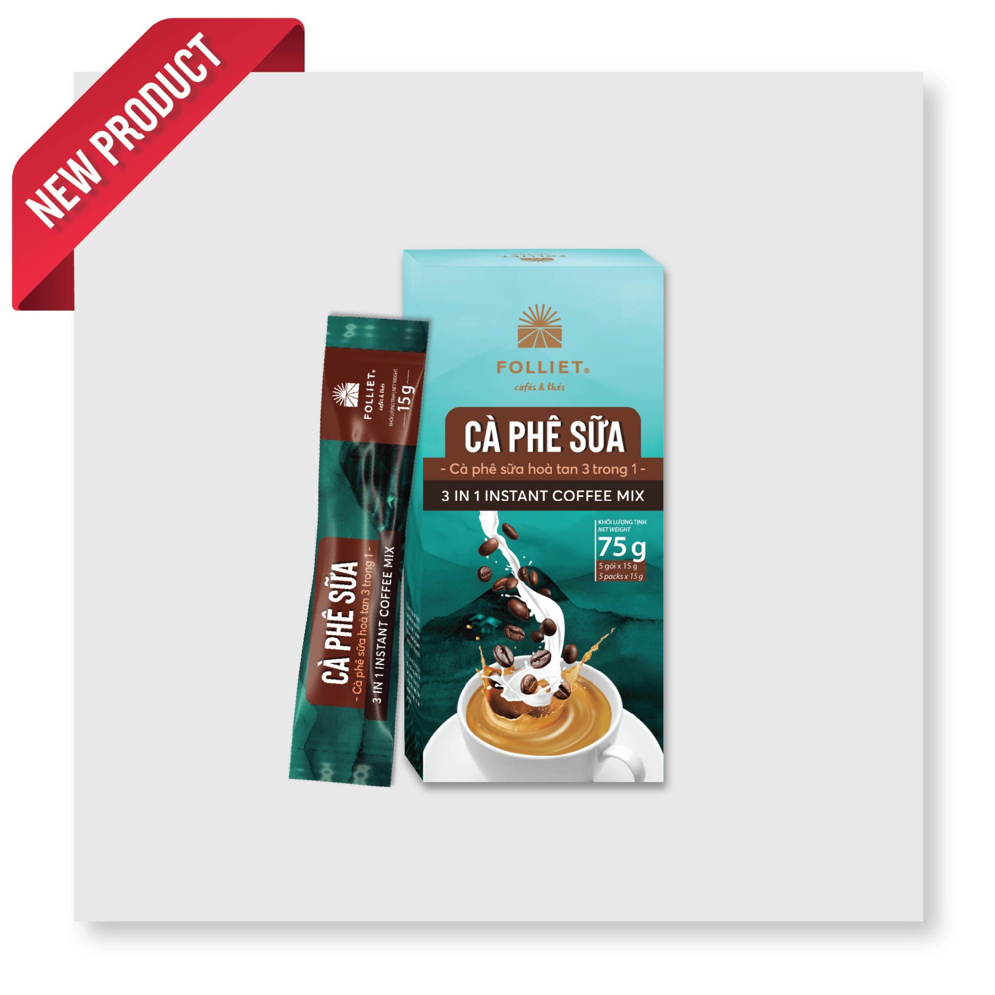 CÀ PHÊ SỮA HÒA TAN 3 IN 1 (Hộp 100 tuýp)