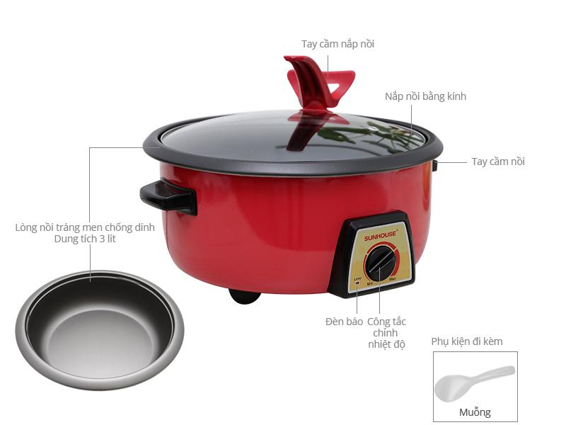 NỒI LẨU ĐIỆN CAO CẤP SUNHOUSE SHD4520