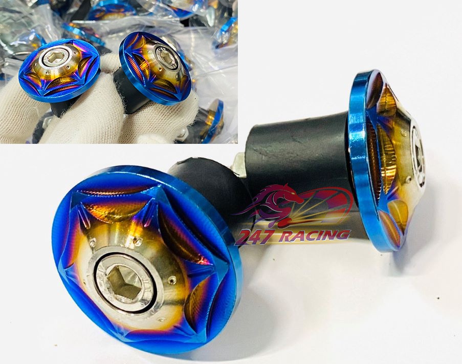 Gù Tay Lái INox 304 Salaya Lên 7 màu Titan hình Sao 6 Cạnh gắn xe máy Sirius,Wave,Exciter,Winner,Satria,Raider....