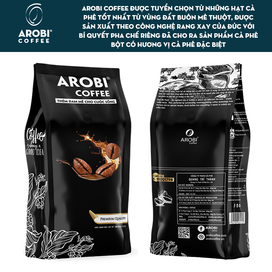 [Nhập RS0722 giảm 30k cho đơn 99k]Cà phê nguyên chất 100% dạng bột pha phin Arobi Coffee 500gr