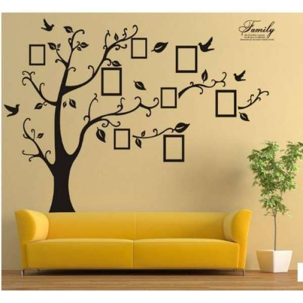 Decal dán tường cây khung hình 6 BINBIN PK290(Đen)