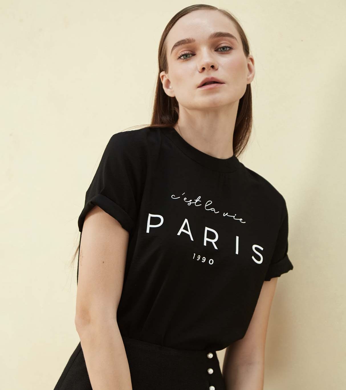 COCOSIN - Áo Lụa Đen Paris