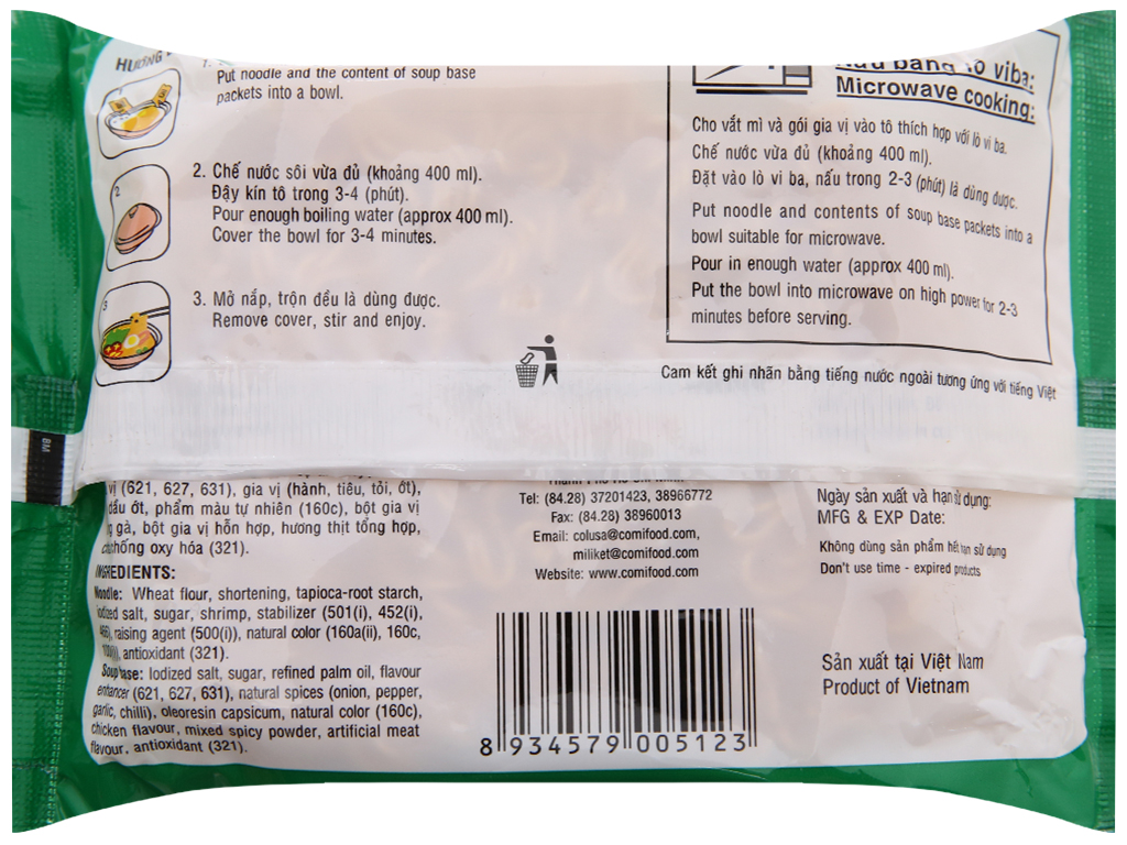 Thùng 30 gói mì Miliket vị gà cao cấp 80g