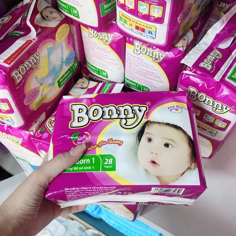 [Hoàn Tiền 10%]Miếng lót sơ sinh Bonny bịch 28 miếng
