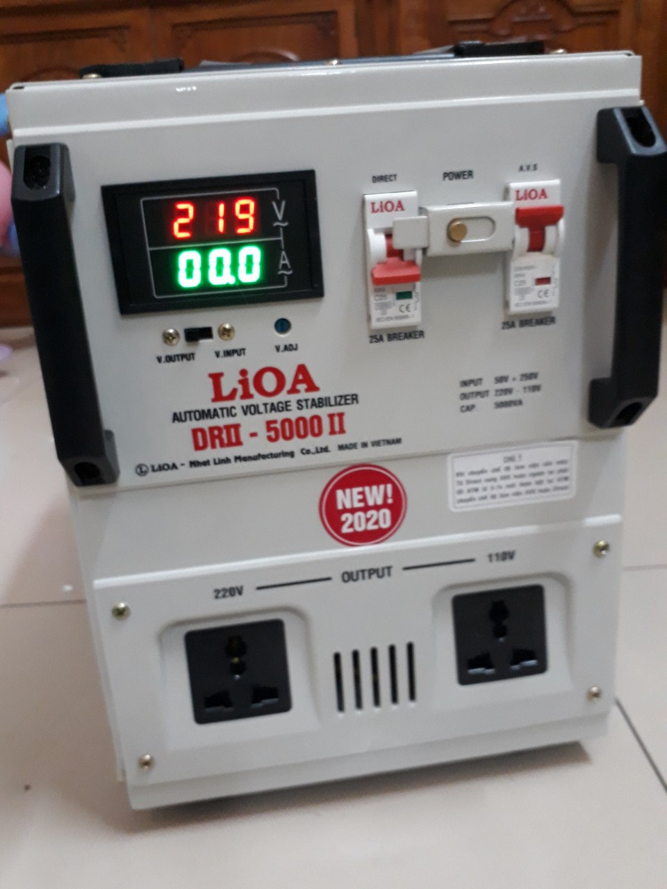 Ổn Áp Lioa 5KVA 1 Pha Dải 50-250V, Thế Hệ II 100% Dây Đồng