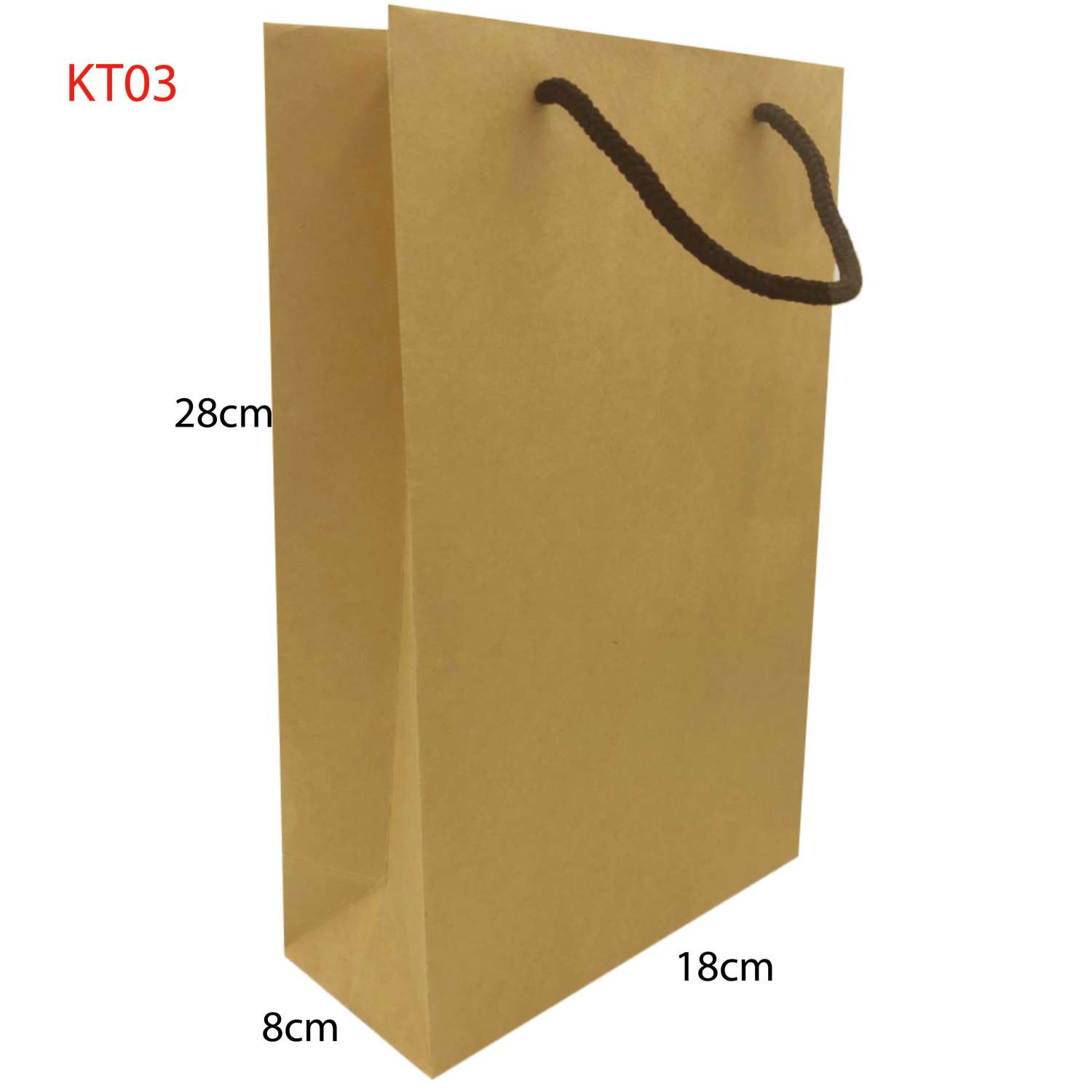 Combo 100 Túi Giấy Kraft trơn KT03 (28 x 18 x 8)