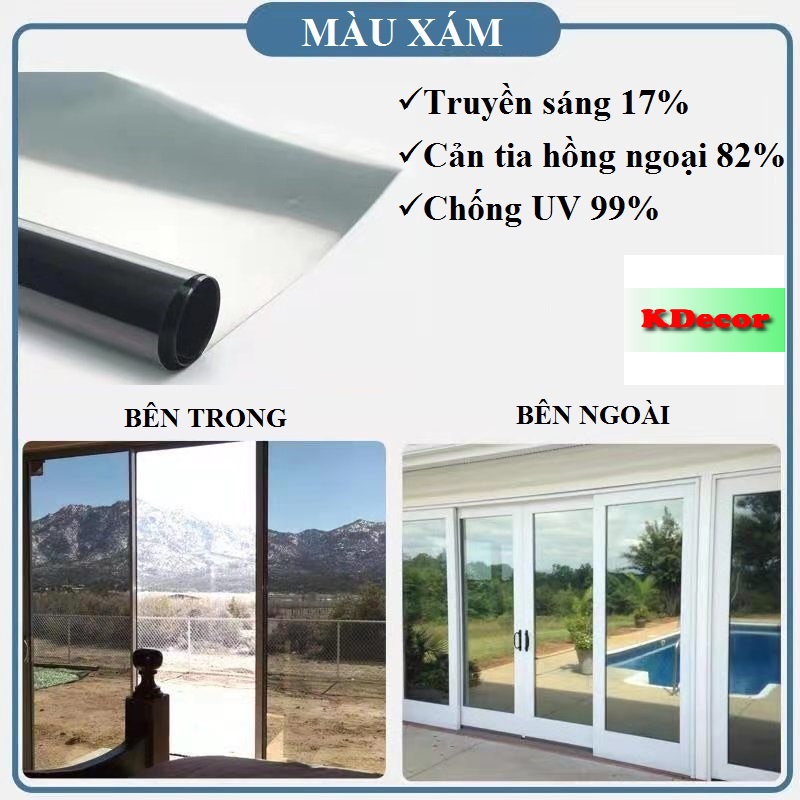 [ĐỦ SIZE] Giấy Dán Kính Phản Quang Cách Nhiệt, Phim dán kính 1 chiều chống nắng