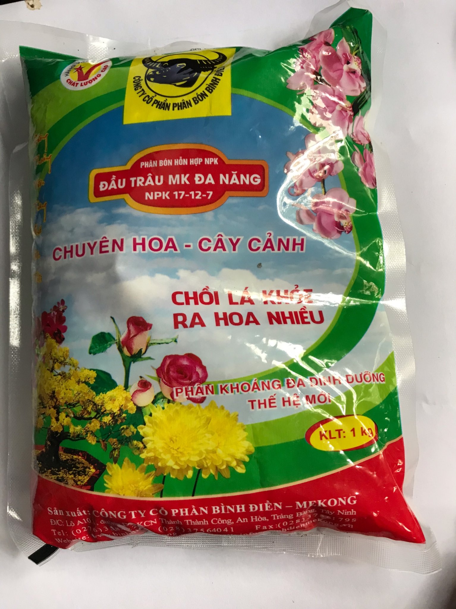 Phân bón đầu trâu đa năng NPK 17-12-7 gói 200gam-1kg