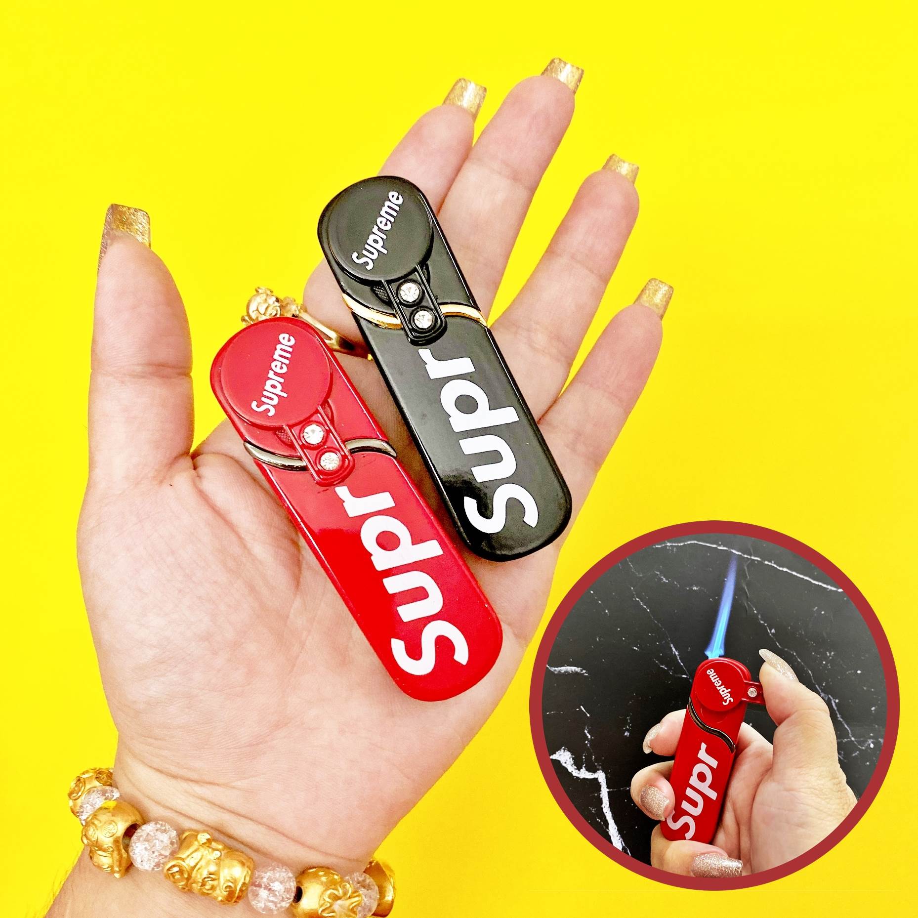 Bật lửa khè supreme khoá xoay -