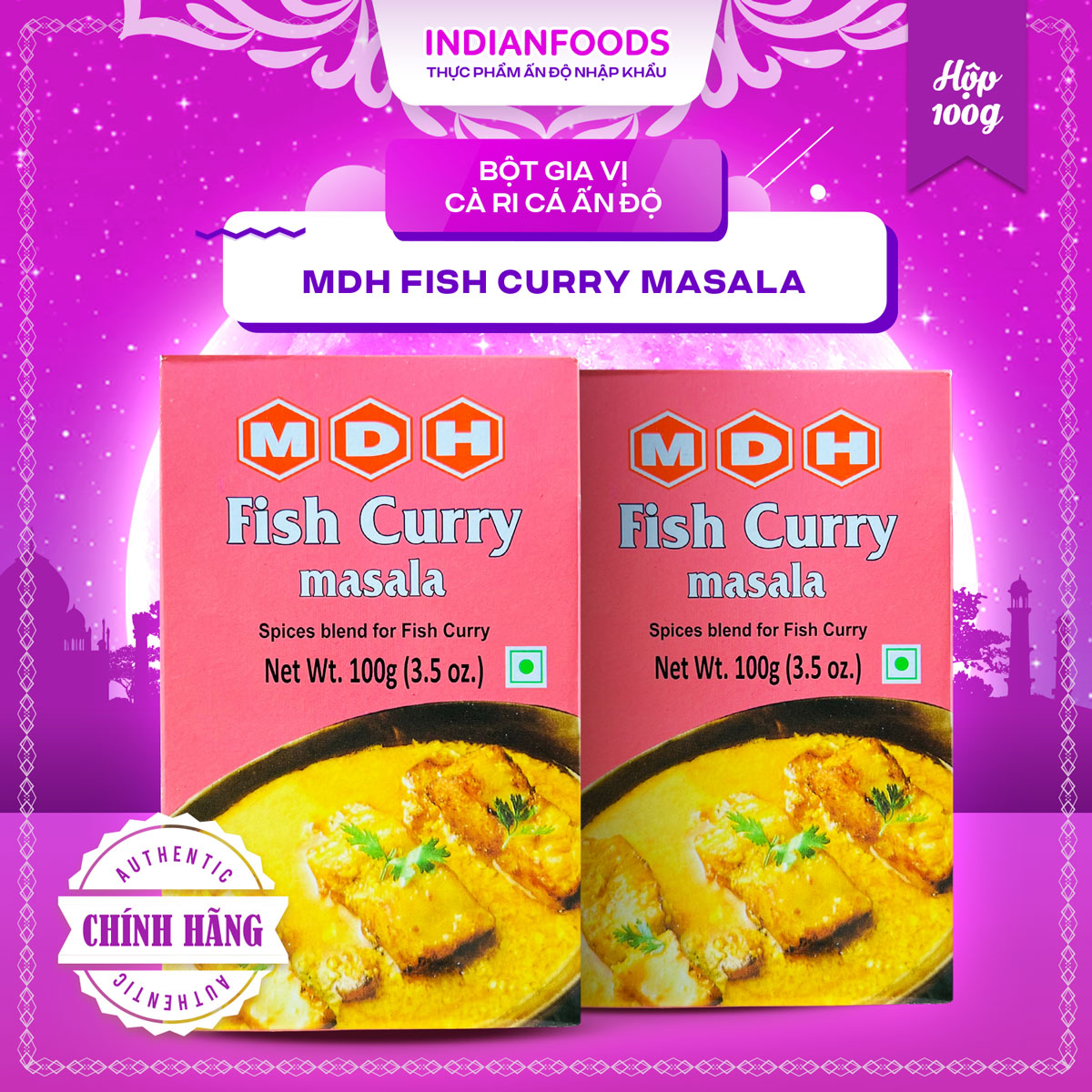 Bột gia vị cà ri cá Ấn Độ MDH Fish Curry Masala 100gr