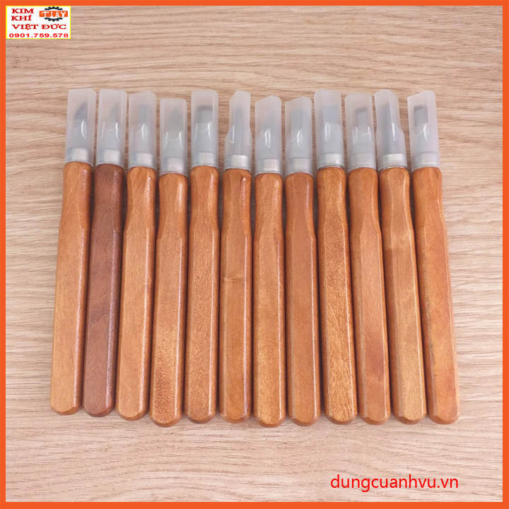 Bộ dao khắc đục tiện gỗ 12 món cao cấp V2