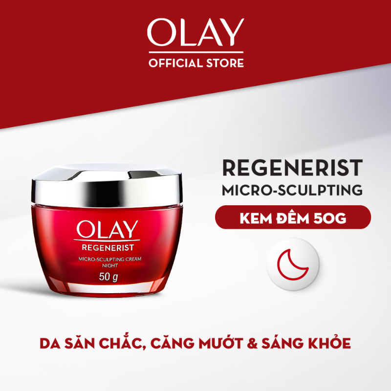 Kem Dưỡng Ẩm Ban Đêm Căng Mướt, Sáng Khỏe & Ngừa Lão Hóa OLAY REGENERIST 50G