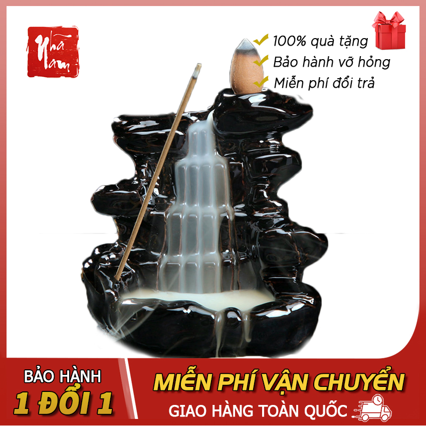 Thác Khói Trầm Hương thác non nước, tặng 1 nụ trầm hương Phong Thủy Nhã Nam, thác khói trầm hương để bàn
