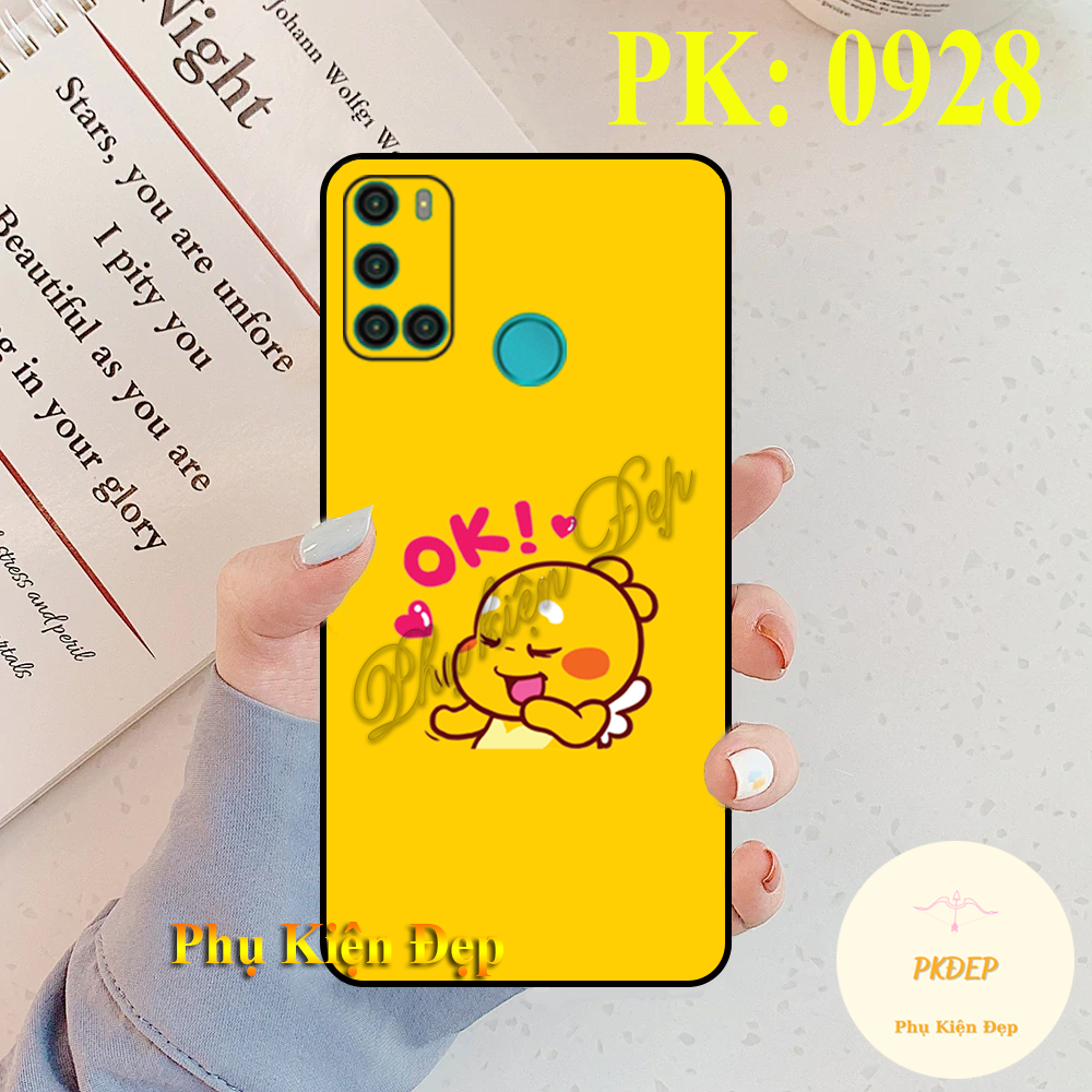 Ốp lưng Vsmart Joy 4 dẻo đen in hình Khủng Long Cute