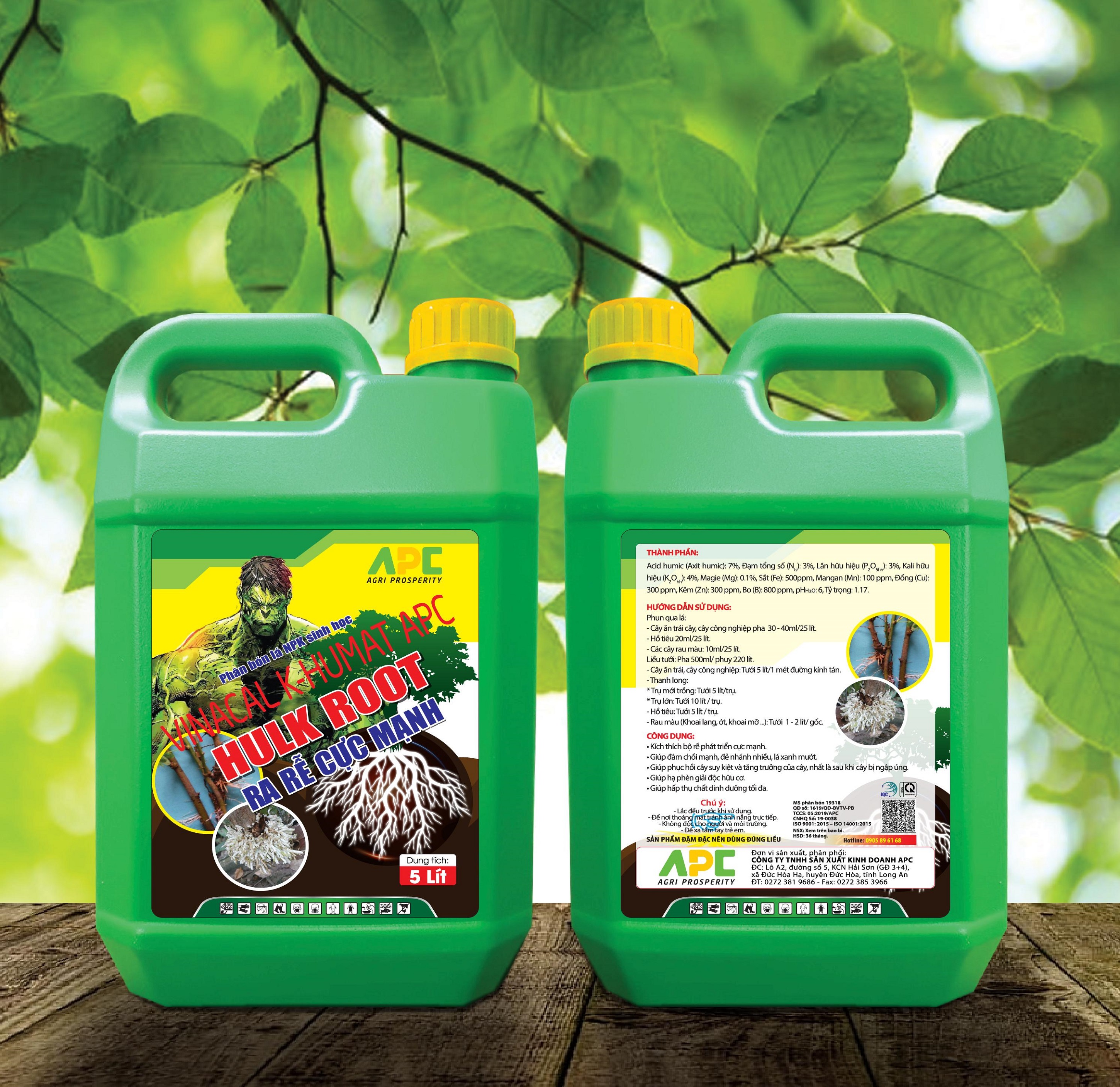 Phân bón sinh học kích thích ra rễ cực mạnh HULK ROOT 5 lít