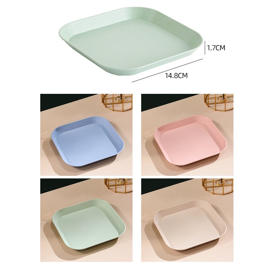 Set 8 Đĩa Lúa Mạch Vuông (4 Đĩa Sâu, 4 Đĩa Nông)