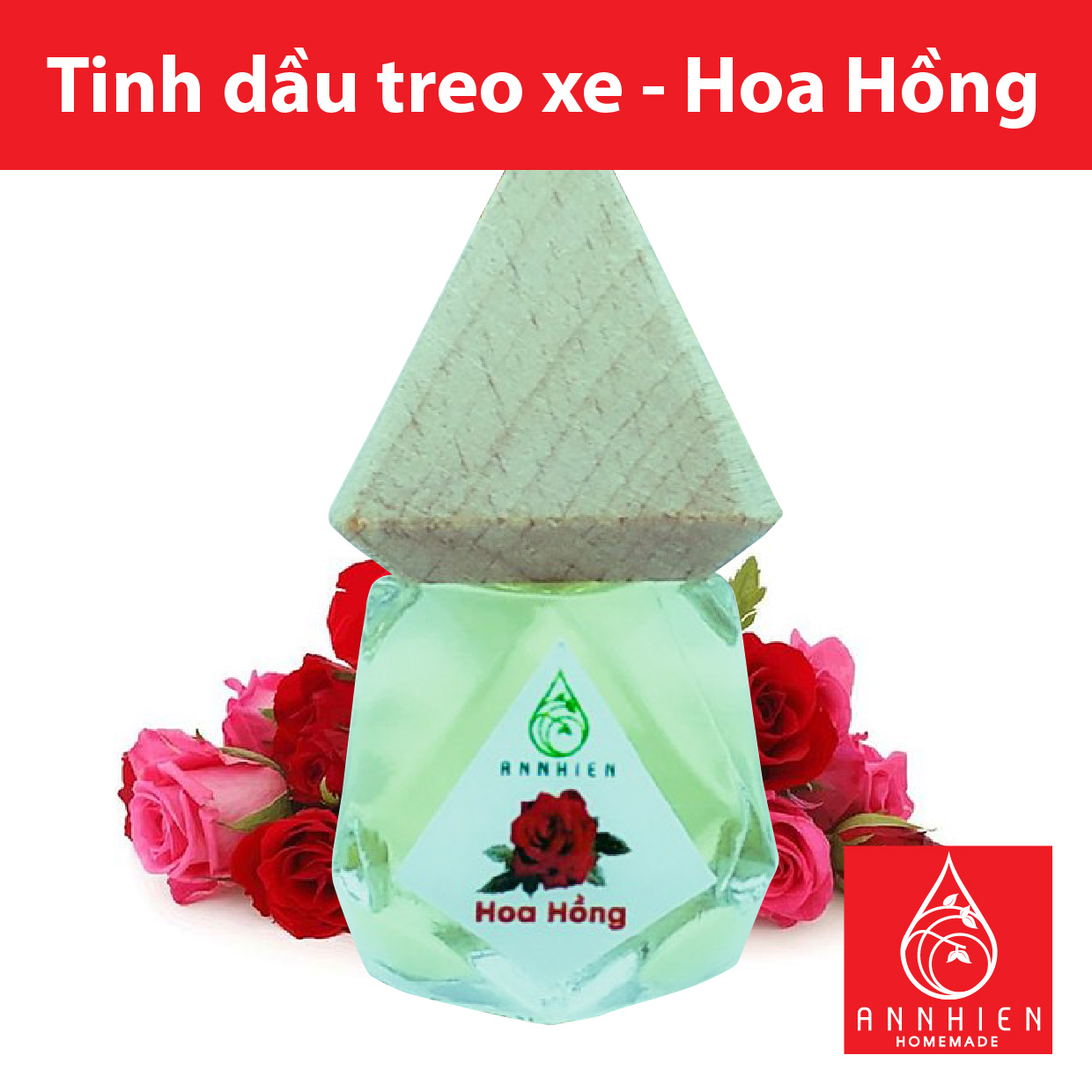 Tinh dầu treo xe ô tô hương Hoa Hồng An Nhiên