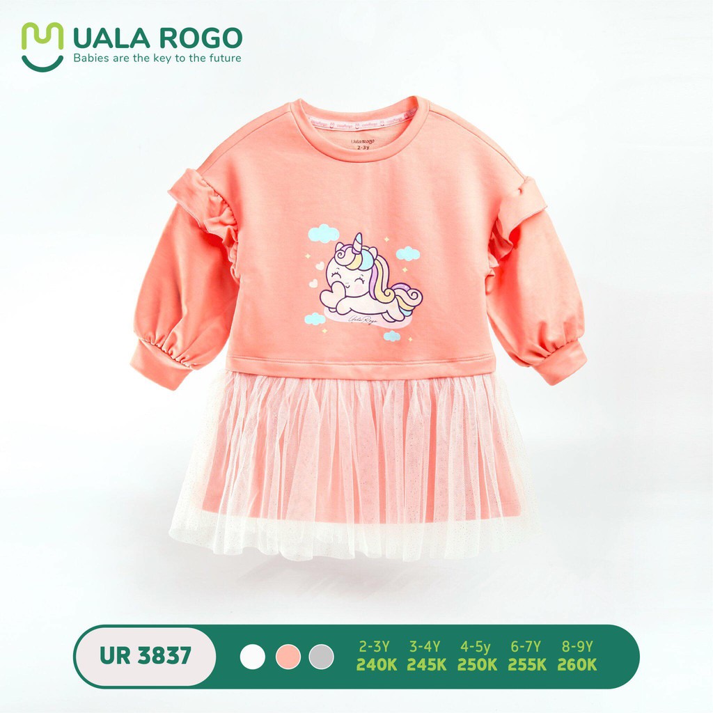 Váy nỉ voan tay bèo pony Uala Rogo