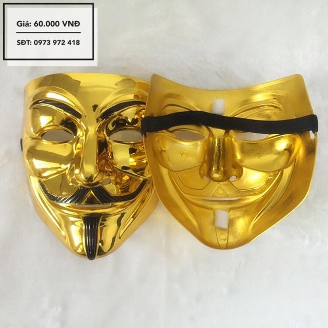 Mặt nạ hacker anonymous (màu vàng bóng đặc biêt, màu bạc bóng)