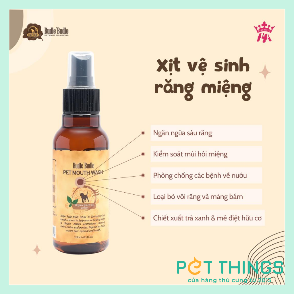 Xịt Vệ Sinh Răng Miệng Budle' Budle Cho Chó 120ml