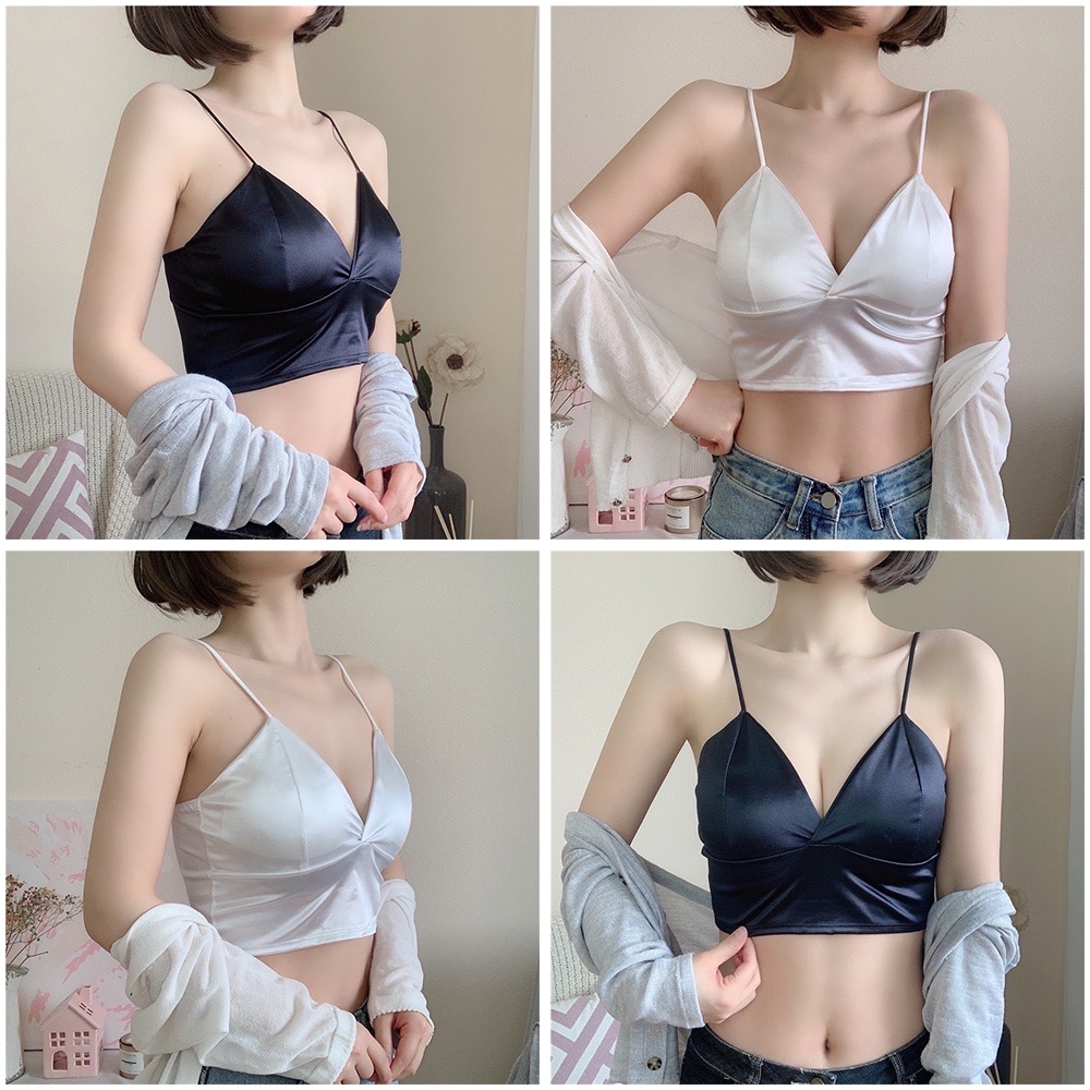 Áo Bra Satin Phi Lụa 2 Dây Sexy