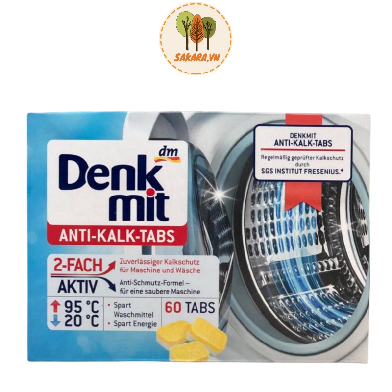Viên tẩy lồng giặt Denkmit nội địa Đức (hộp 60 viên)