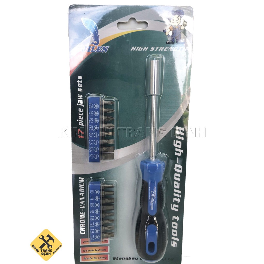 Bộ tô vít đa năng 16 đầu các loại siêu cứng + cán vặn tay bọc