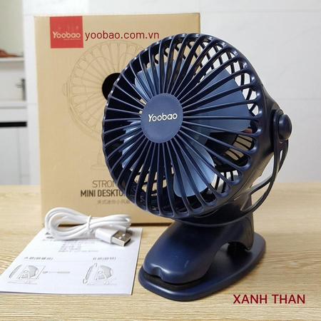 [Lấy mã miễn phí vận chuyển] Quạt kẹp mini tích điện pin sạc siêu bền dùng thoải mái 32 giờ với 4 tốc độ quạt Yoobao Y- F04 ( Pin siêu khủng 6400mAh)