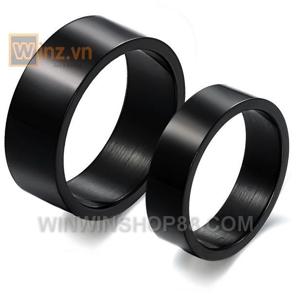 [HCM]Nhẫn cặp trơn màu đen NC119