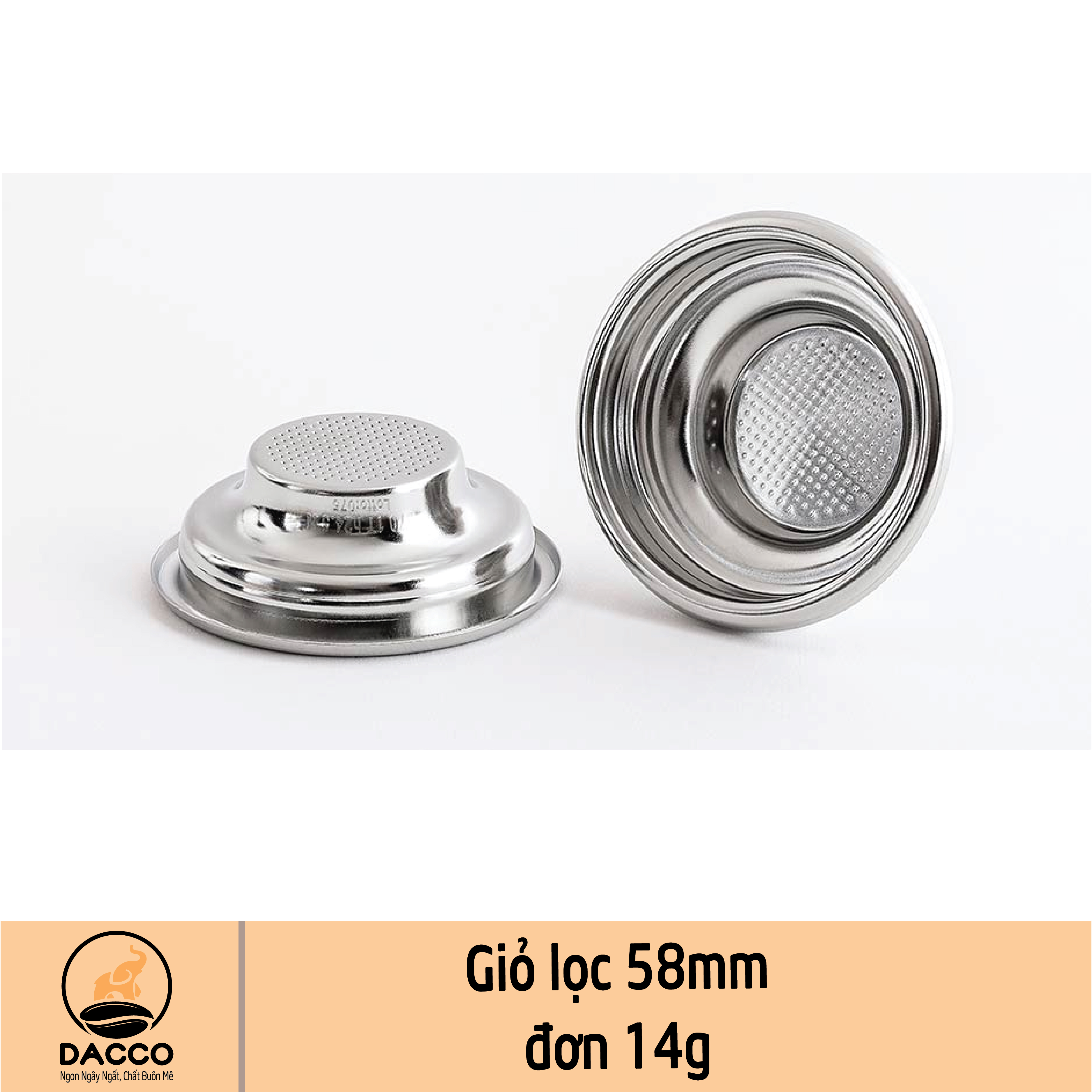 Giỏ lọc 58mm đơn 14g Dacco